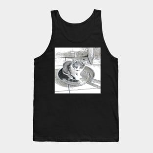 LEAD AND WHITE CAT Tank Top